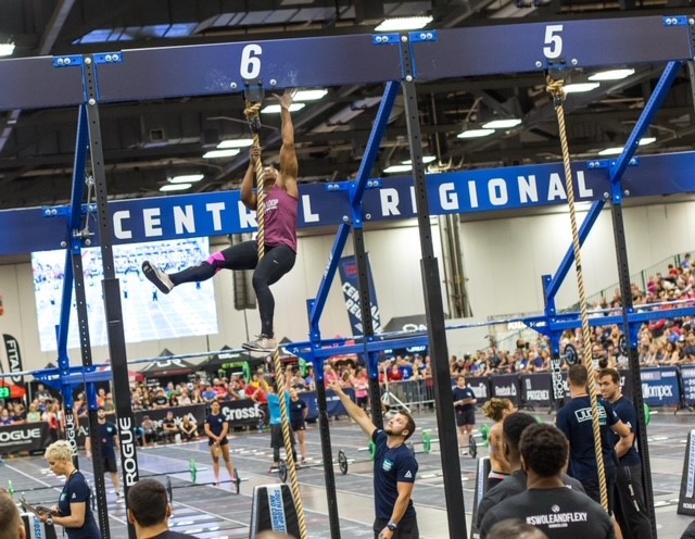 Corynne Cooper participating at regional Crossfit competition.